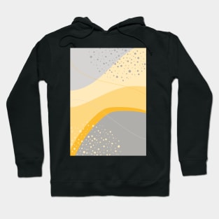 Grey and Yellow Modern Abstract Organic Shapes Hoodie